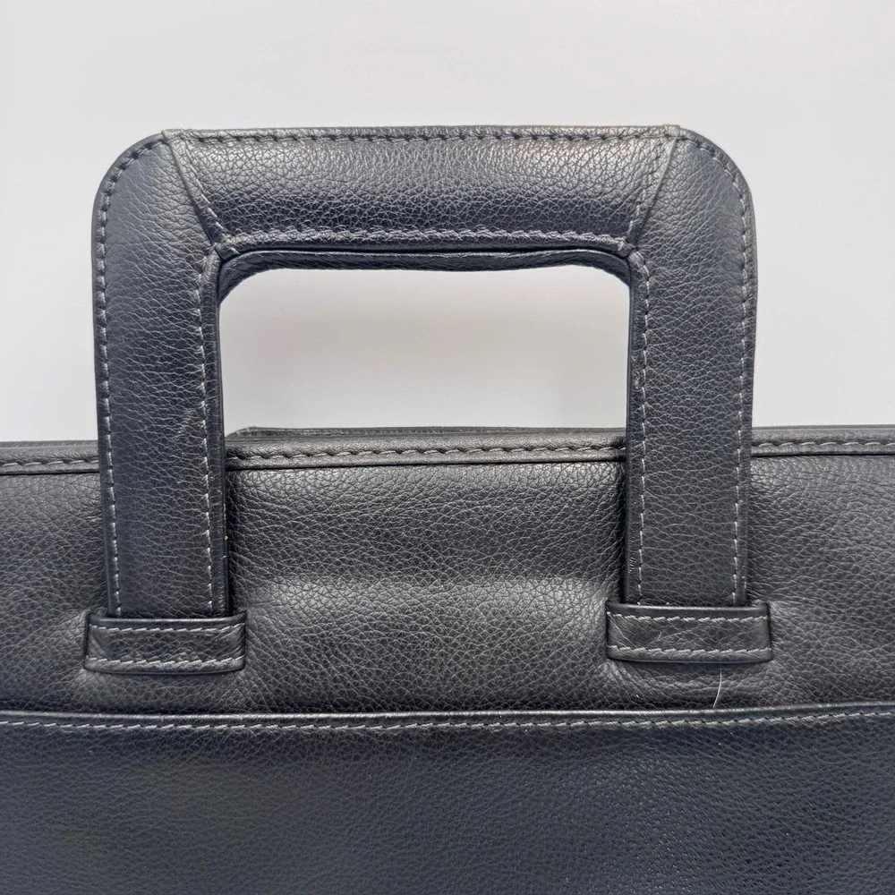Samsonite Black Faux Leather Laptop Briefcase Sleeve Retractable Handle Bag
